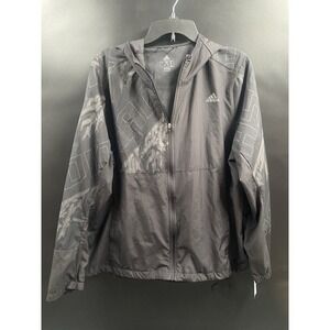 Adidas "Own The Reflective" Black Hooded Running Jacket Women's‎ Size XL